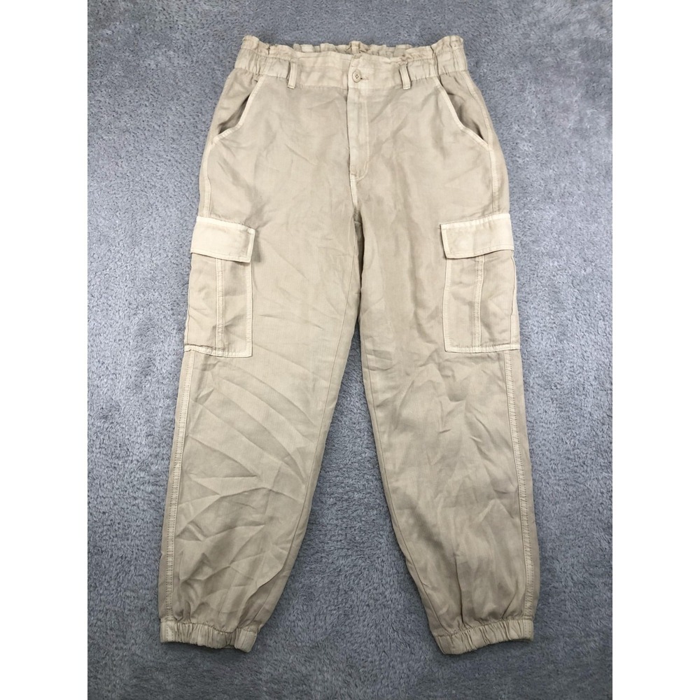 American Eagle Cargo Pants Women 12 (31x28.5) Beige 100% Lyocell High Rise *Flaw